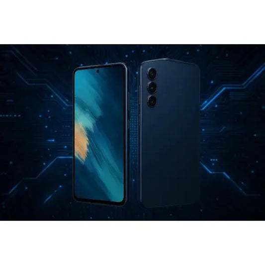 Smartphone Samsung con design elegante e fotocamere multiple su sfondo tecnologico