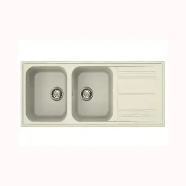 Lavello doppia vasca con gocciolatoio in colore chiaro SMEG LAVELLO per cucina moderna