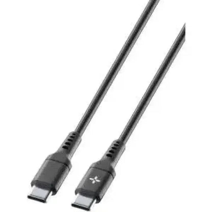 Cavo USB-C Cellular Line nero con connettori compatibili per ricarica e trasferimento dati