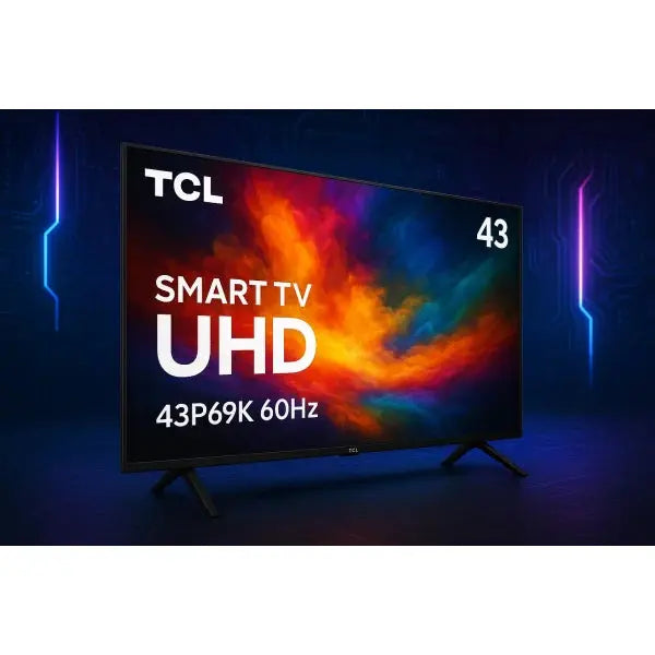 TCL 43 Smart TV UHD 43P69K60Hz con colori vivaci e design elegante per un intrattenimento coinvolgente