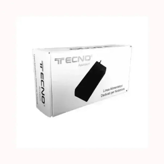Alimentatore PC TECNO dedicato per notebook con confezione bianca e design compatto