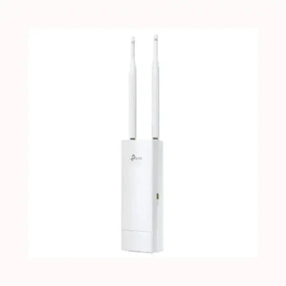 TPLINK Access Point esterno bianco con due antenne, design compatto per montaggio a parete e copertura WiFi