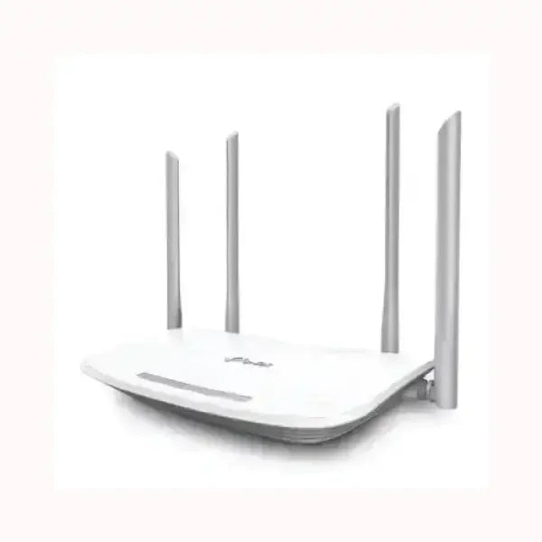 Router wireless TPLINK bianco con quattro antenne per connessione internet veloce e stabile