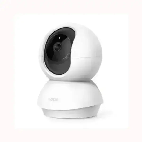 Telecamera di sorveglianza bianca TPLINK con obiettivo nero e design compatto per la sicurezza domestica