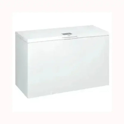 whirlpool congelatore bianco a pozzetto con coperchio apribile e controllo digitale