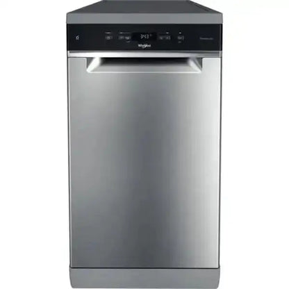 Lavastoviglie Whirlpool in acciaio inox con pannello di controllo digitale moderno