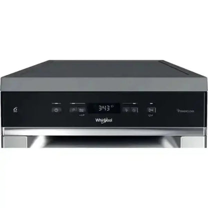 Lavastoviglie Whirlpool con pannello di controllo digitale e design moderno in acciaio inox
