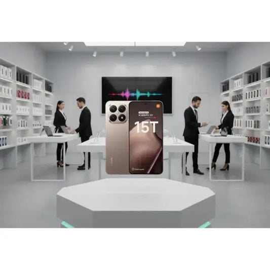 Smartphone Xiaomi 15T in primo piano con design elegante e innovative funzioni esposte in negozio
