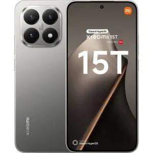 Smartphone Xiaomi 15T in grigio con quattro fotocamere posteriori e display Full HD