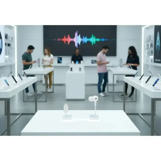 Accessori telefonia Xiaomi in un negozio con diversi dispositivi in esposizione