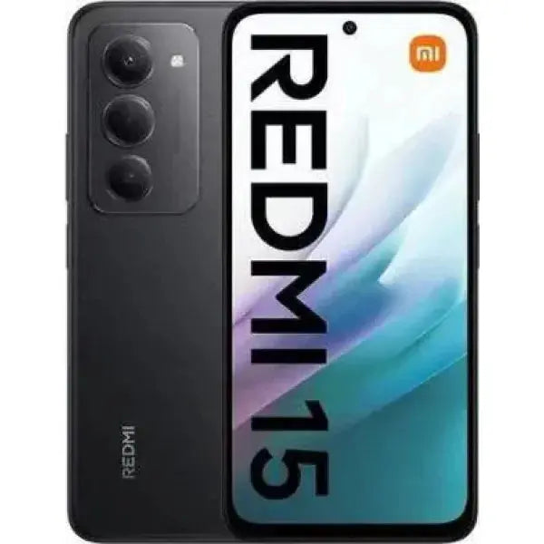 Smartphone Xiaomi Redmi 15 con display grande e design elegante in colore nero