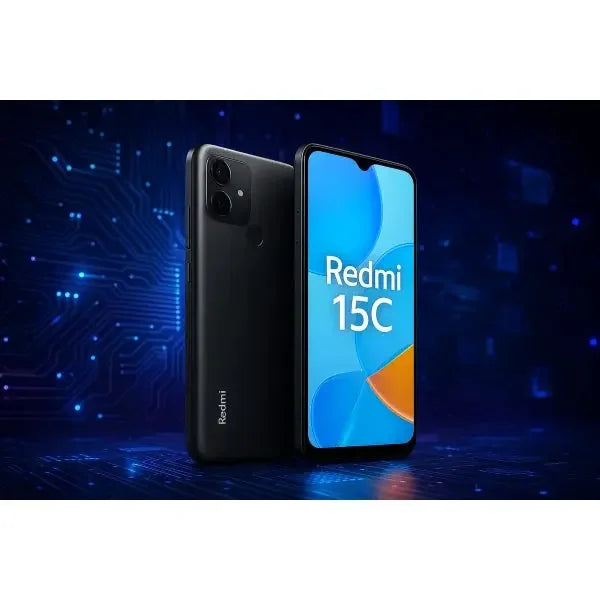 Smartphone Xiaomi Redmi 15C con display luminoso e design elegante in nero