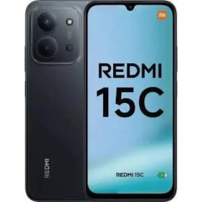 Smartphone Xiaomi Redmi 15C in nero con display luminoso e design elegante