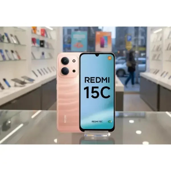 Smartphone Xiaomi Redmi 15C con display da 6,5 pollici e design elegante in rosa