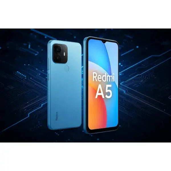 Smartphone Xiaomi Redmi A5 in blu con display ad alta definizione e design moderno