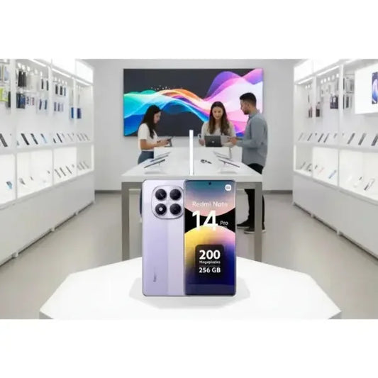 Smartphone Xiaomi Redmi Note 14 Pro+ con 256 GB, esposto in un negozio di elettronica moderno