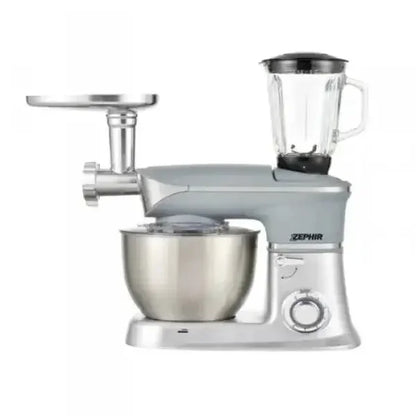 Frullatore e impastatrice ZEPHIR con ciotola in acciaio inox e mixer in vetro per preparazioni versatili