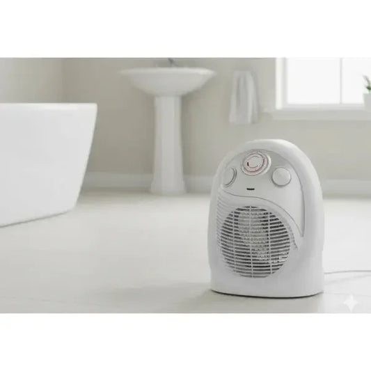 Stufa elettrica ZEPHIR bianca con ventilatore, ideale per riscaldare stanze piccole